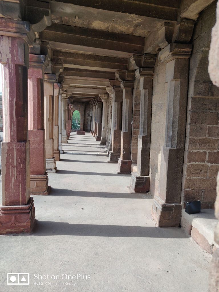 Pillared Arcades around the octagonal vault- fluted pillars - temple origin