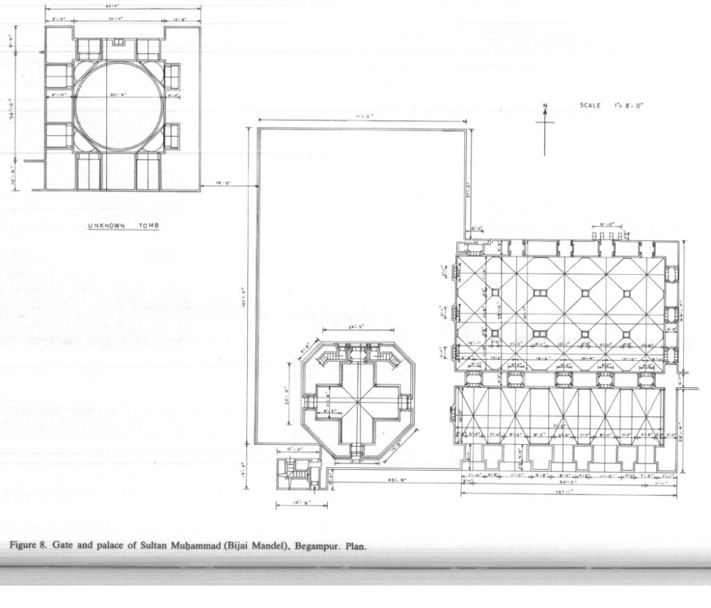 Site plan of Bijay Mandal (Pic from Tughlaq: Master Builders of the Delhi Sultanate - by Anthony Welch and Howard Crane)