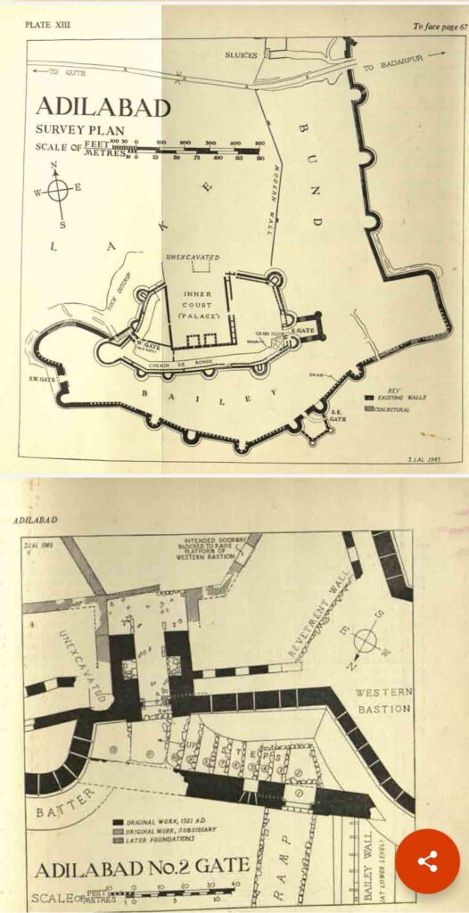 Adilabad Fort- site plan from Adilabad- A part of ‘fourth’ Delhi by Hilary Waddington