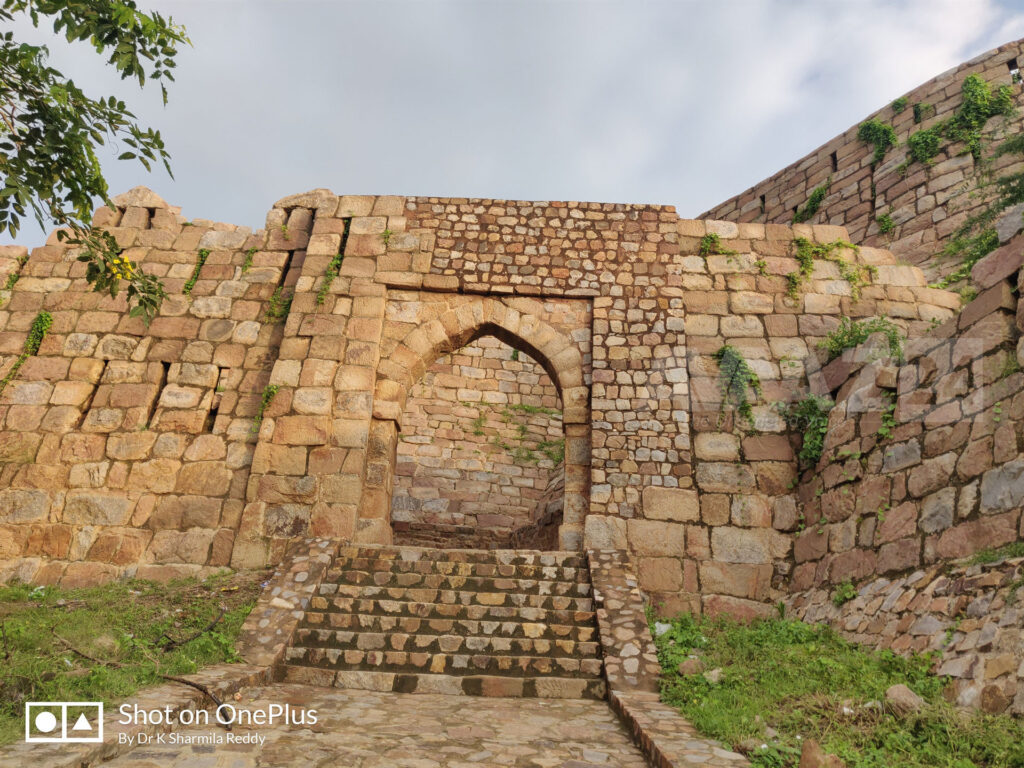 True arched entrance which leads to the ramp