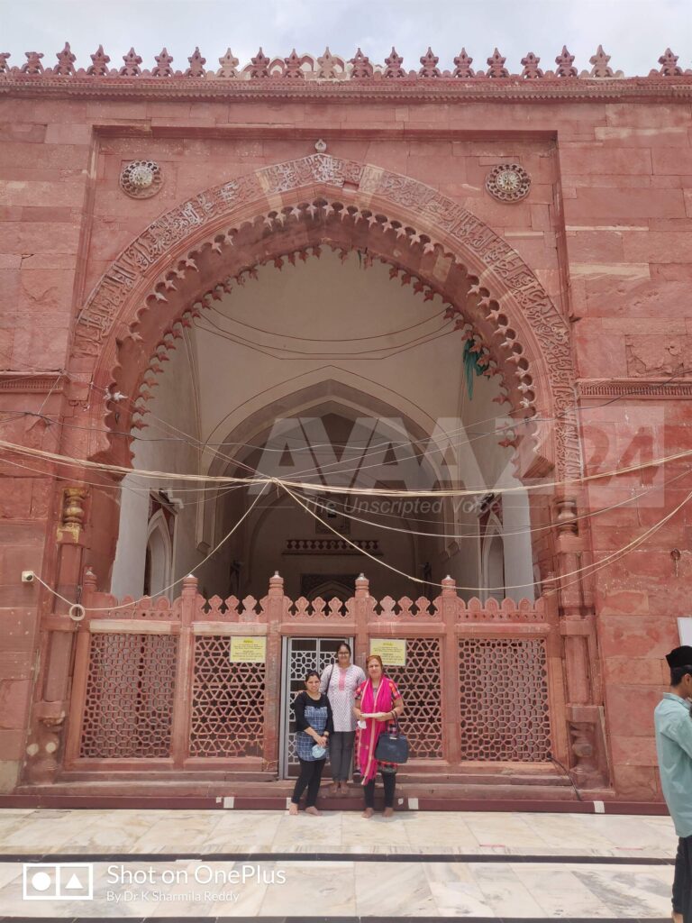 Author Dr K Sharmila Reddy with her friends at the Jamat Khana Mosque