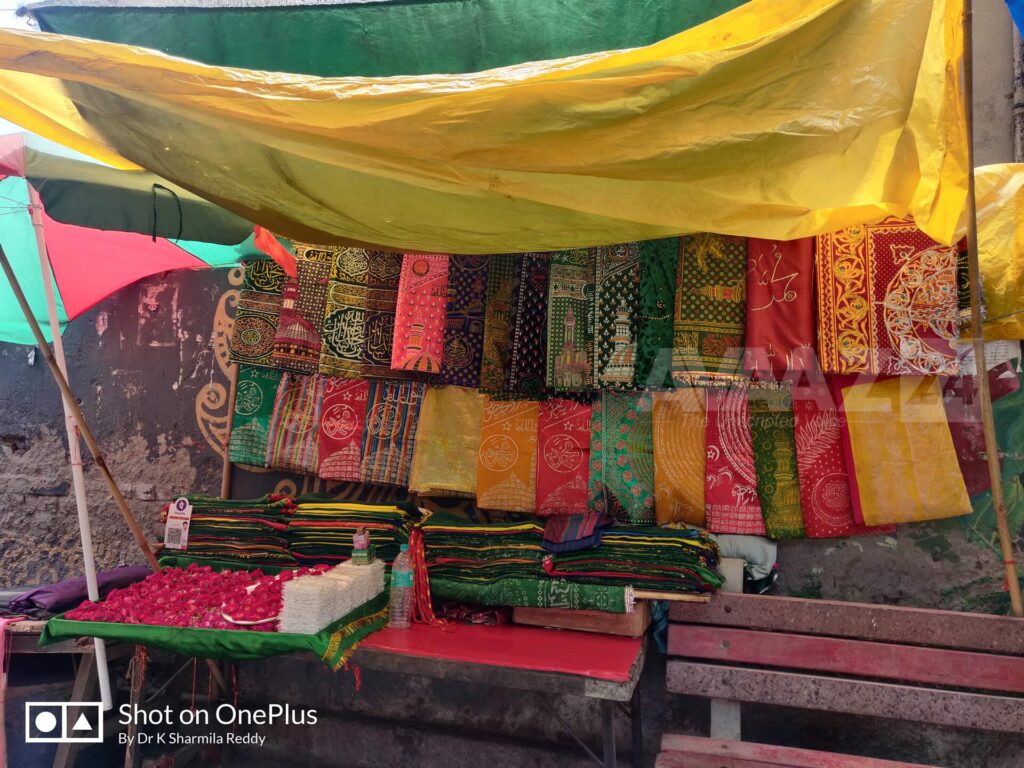 Shops around the Dargah selling Chaadar