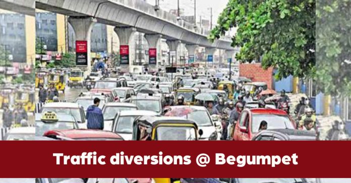 traffic diversions at begumpet