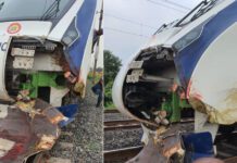vande bharat train damaged