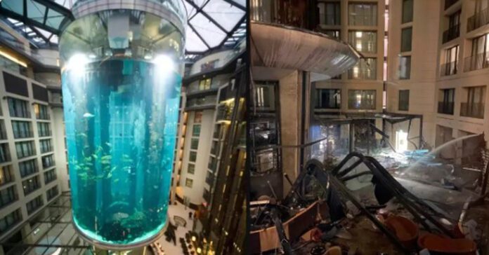 aquarium bursted in berlin