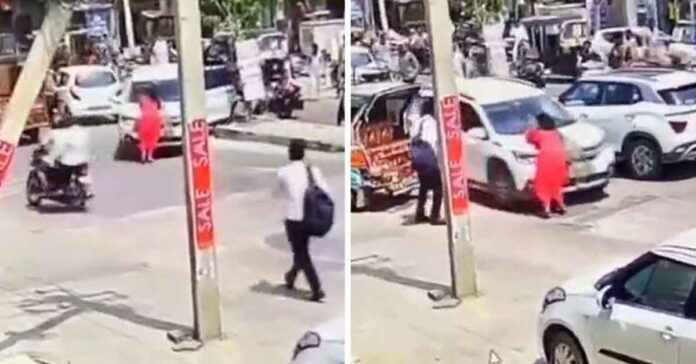 woman dragged on car in rajasthan